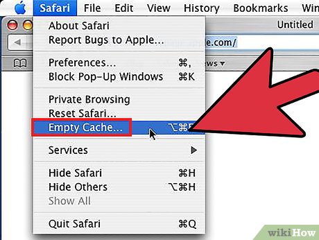 Step 1 Jakmile se váš prohlížeč otevře, klikněte na menu Safari a vyberte Vymazat Cache...