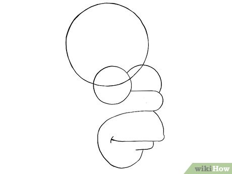 Step 13 Zeichne einen Kreis, der ungefähr der Größe des runden Teils von Homers Schädel entspricht (siehe Bild).