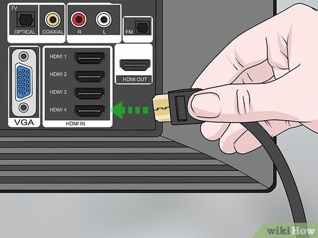 Step 5 Sambungkan kabel HDMI ke televisi.