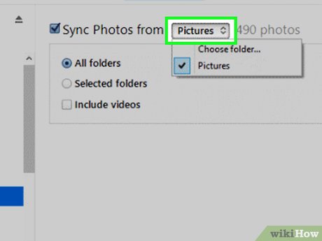 Step 6 Nhấp vào khung thả xuống "Copy photos from:" (Sao chép ảnh từ).