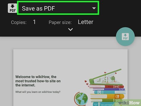 Step 3 一番上のドロップダウンメニューをタップして、「PDF形式で保存」を選択する　