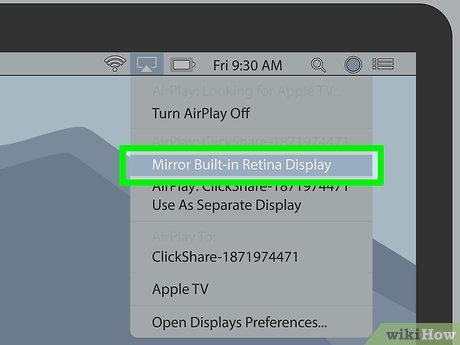 Step 6 Klik Mirror Built-in Display atau Mirror [nama perangkat].