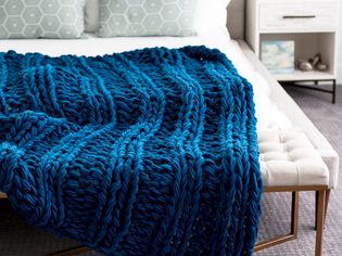 Chunky Arm-Knit Ribbed Blanket Pattern