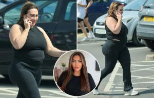 Towie's Lauren Goodger steps out in figure-hugging gym gear as she hits shops