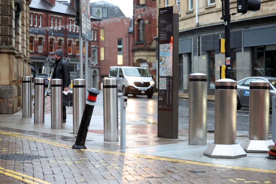 The bollards have been described as a 'cluttered mess'