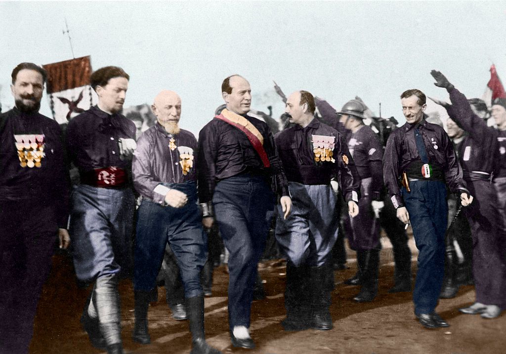 Dictator Benito Mussolini and Fascist Party leaders during the March on Rome