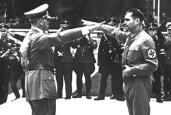 photograph of Rudolf Hess saluting Hitler