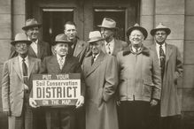 Men holding a Soil Conservation District sign
