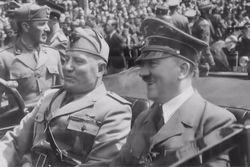 Photos Benito Mussolini & Adolf Hitler riding together in a car, 1940