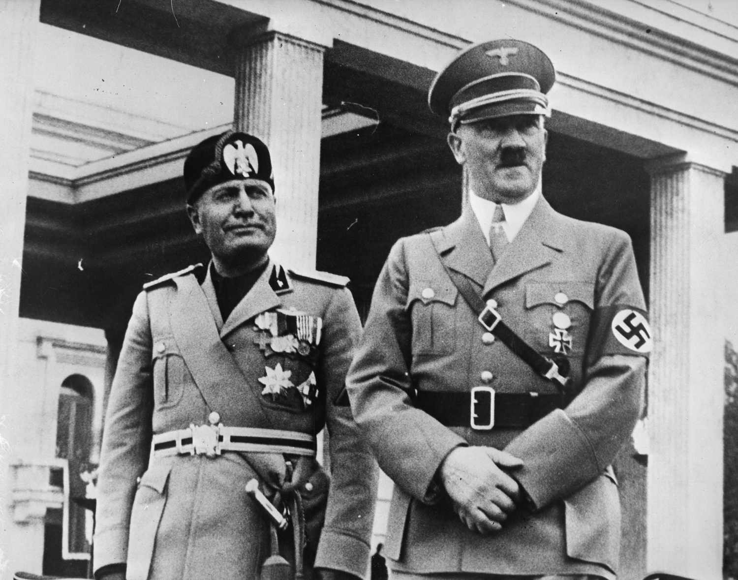 Benito Mussolini and Adolf Hitler in Munich, Germany September 1937.