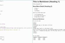 Markdown Text (at Right) Results in Formatted Output (at Left)