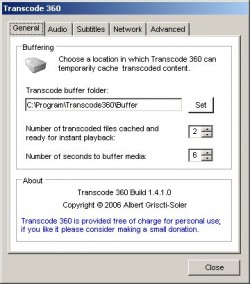 Transcode 360 screenshot