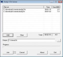 Andy's FLV Joiner screenshot