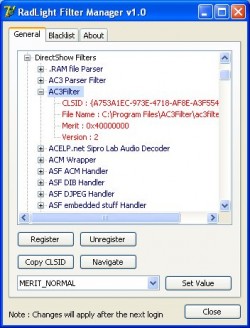 RadLight Filter Manager screenshot