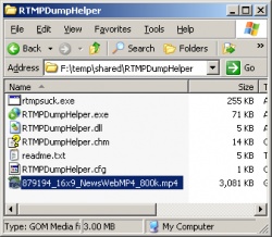 RTMPDumpHelper screenshot 2