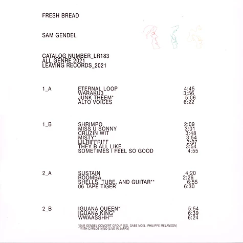 Sam Gendel - Fresh Bread Opaque Red Vinyl Edition