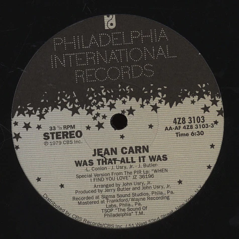 Jean Carn - Was That All It Was / Don't Let It Go To Your Head
