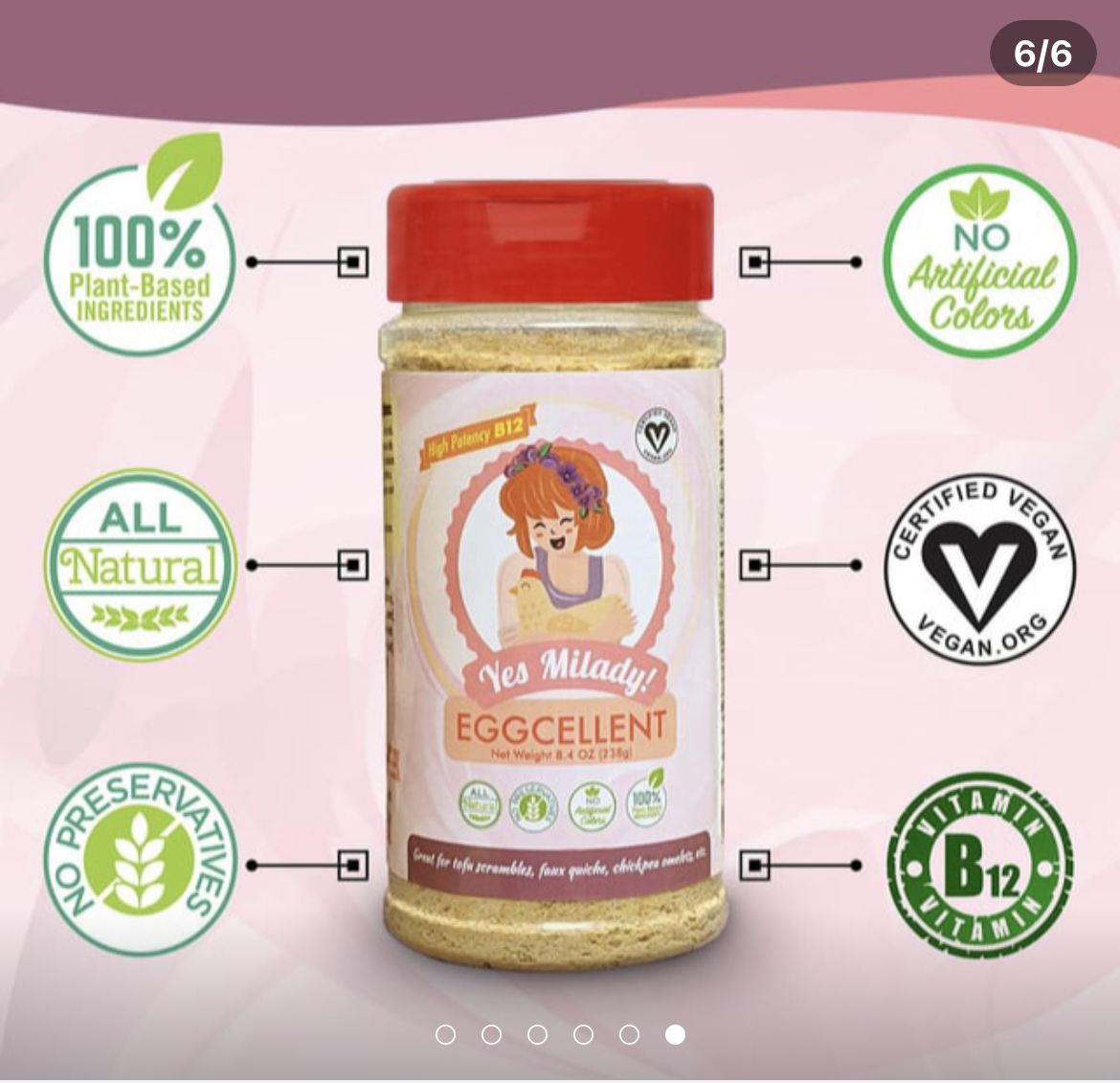 Nutrients found in the yes, milady product