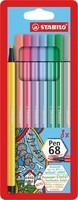 Viltstiften Stabilo pen 68 pastel: 8 stuks (68/8-01)