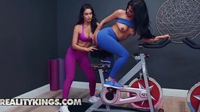 Big tit babes Sophia Leone and Katana Kombat ride dual dildos on We Live Together - Reality Kings