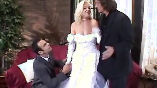 Turned On bride getting double penetrated by turned on studs