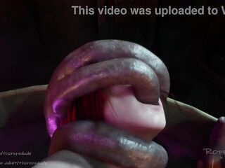 Triss being roughly banged in her bathroom by tentacles