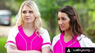 Baseball Sluts Lily Adams And Lily Rader Train Their New Team's Addition To Satisfy Their Pussies