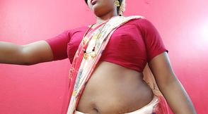Telugu beautiful saree big breasts sexy MAID house owner, Telugu FIRTY talks.