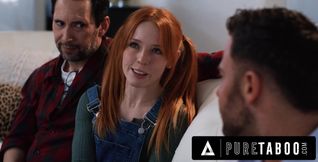 Slim Tiny Redhead Gal Gets Spit-roasted And DP-ed By Her Perv Stepdad And a Social Worker In Hot MMF