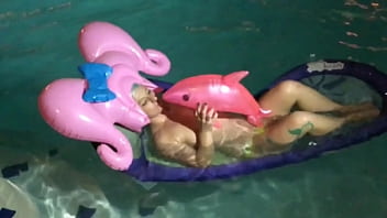 Inflatable Pink Wig &amp_ Pool Tasia