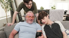 Young Twinks Discover Their Stepdad's Nude Pictures And Their Big Dicks Get Aroused