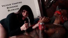 Vicious Vampire Bondage Blowjob - with PF Bhangs and Jane Judge, a femdom bondage scene with biting, mouth fetish, blowjob, cumshot, CFNM, fangs, fantasy roleplay, and bbw big boobs