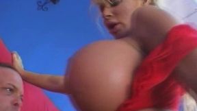 Giant fake boobs of hot blonde Misty Knights are fantastic