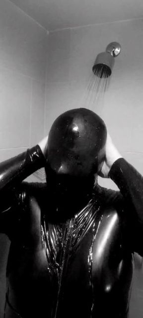 Latex Catsuit Unmasking and Undressing