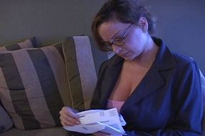 Rebecca Bardoux fucking in the living room with her big tits