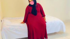 Fucking a Chubby Muslim mother-in-law wearing a red burqa &amp; Hijab (Part-2)