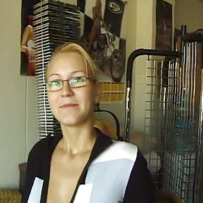 My cousin Irena a natural blonde with a shaved pussy did a porn audition