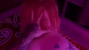 Sexy Tattoed Redhead Smokes Weed, Sucks Dick and Gets Fucked After Bath