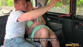 Busty Girl Fucked By Boyfriend While Cabbie's Cock Fills Her Mouth - Threesome Reality Taxi Sex