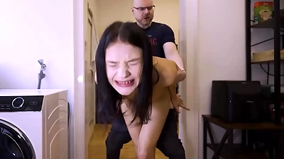 RENT IS DUE - Petite Teen Gets Her Pussy Destroyed By Her Landlord