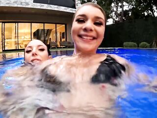 ANGELA WHITE - Sexy Late Night Bang with Gabbie Carter in the Pool