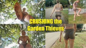 Crushing the Garden Thieves - Real life Giantess Blondi 4k