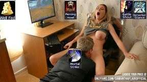 Samantha Flair fucked while playing World of Warcraft