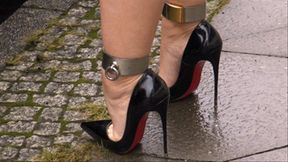 Neele - Shoeplay Black Louboutin Sokate Jeans Oiled Feet And Shackles - MP4 1920x1080