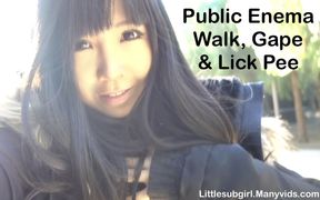 Outdoor Enema Walk, Gape, & Lick Pee
