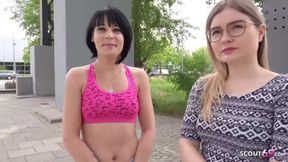 GermanScout - Two Skinny Girls First Time Ffm threesome sex At - Hard Core