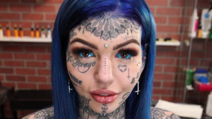 Amber Luke Gets Her First and Last Nose Tattoo