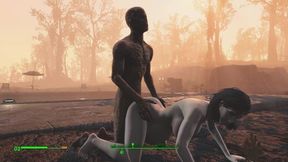 Ghoul got pregnant. Half-zombie gently fuck a woman from behind  Fallout 4 sex