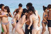 Crazy Curvy Girl Orgy Fuck Fest At The Beach Photo 1