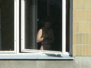 Amateur window voyeur SLUT CAUGHT ON HIDDEN CAMERA